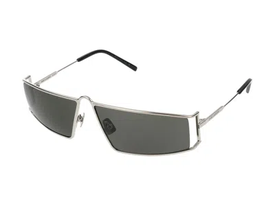 Saint Laurent Sl 606 Rectangle-frame Sunglasses In Silver