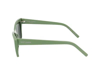 Shop Saint Laurent Eyewear Sunglasses In 057 Green Green Grey