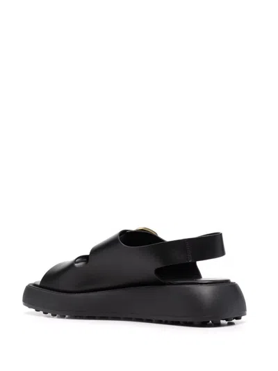Shop Tod's Buckle Sandals Shoes In Black