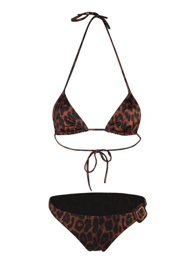 Shop Tom Ford Leopard Print Bikini Set. In Marrone