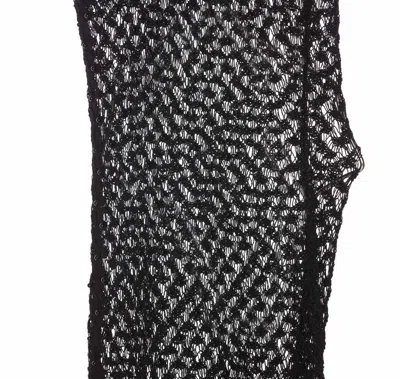 Shop Twinset Midi Viscose Dress With Perforated Design And Slip In Black