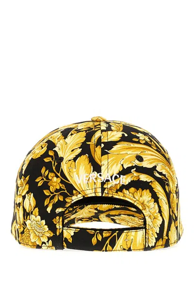 Shop Versace Hats In Nero Oro
