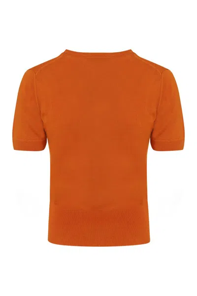 Shop Vivienne Westwood Bea Logo Knitted T-shirt In Orange