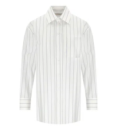 Shop Weekend Max Mara Corolla - Cotton And Silk Back Shirt In White