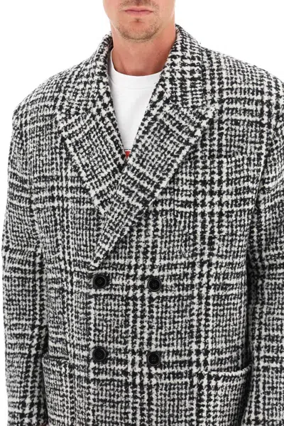 Shop Dolce & Gabbana Checkered Double Breasted Wool Jacket In 黑色的