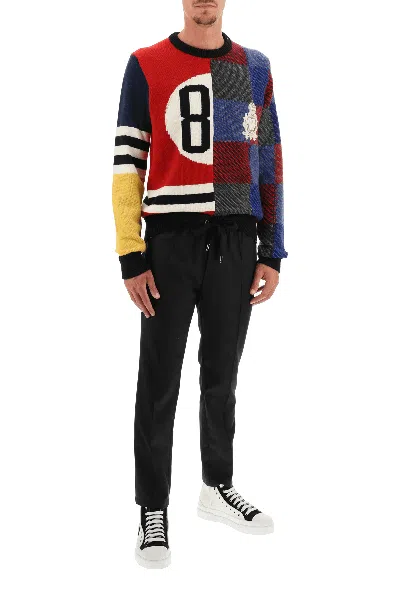 Shop Dolce & Gabbana 84 Sweater In Multicolor Wool In Blue