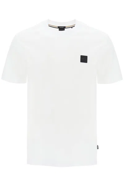 Shop Hugo Boss Boss Regular Fit T Shirt With Patch Design In White