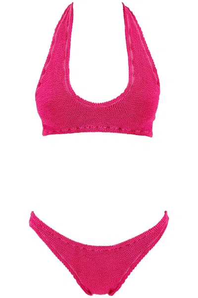 Shop Reina Olga Pilou Bikini Set In 粉色的