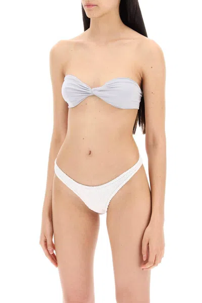 Shop Magda Butrym Twisted Bandeau Bikini Top In 灰色的