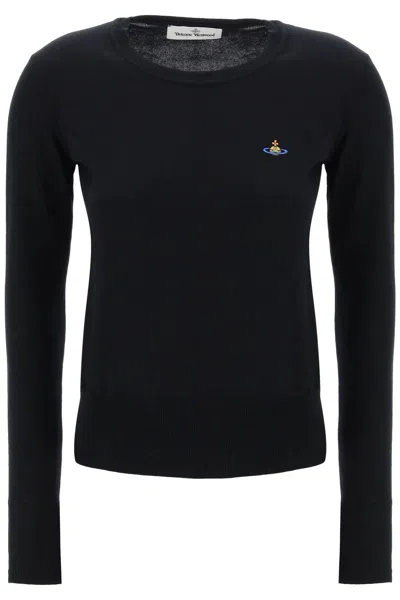 Shop Vivienne Westwood Embroidered Logo Pullover In Black