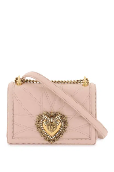 Shop Dolce & Gabbana Devotion Medium Bag In 粉色的