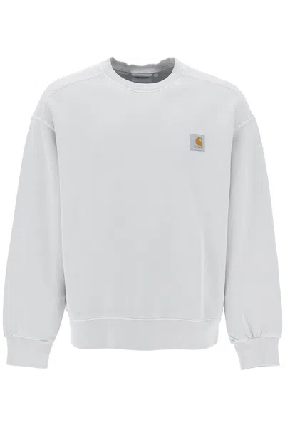 Shop Carhartt Wip Nelson Crew Neck Sweatshirt In Grey