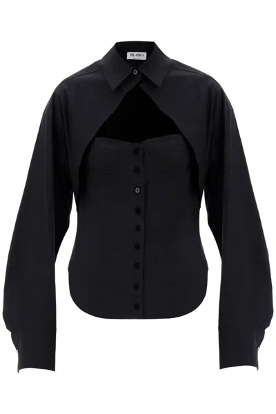 Shop Attico The  Bustier Shirt In 黑色的