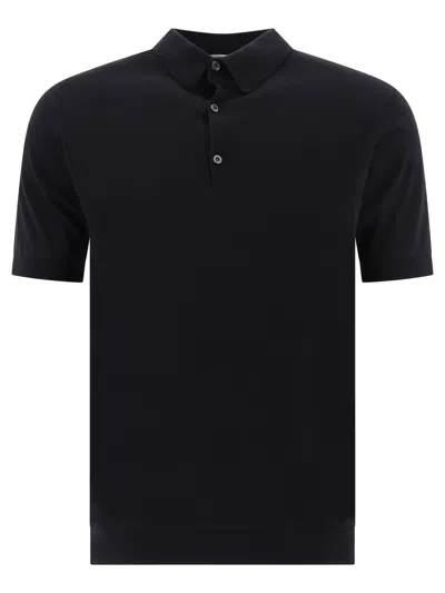 Shop John Smedley "adrian" Polo Shirt In Black