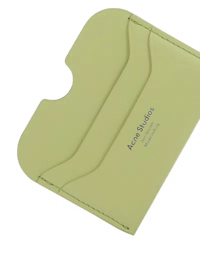 Shop Acne Studios Cardholder With Logo In 绿色的