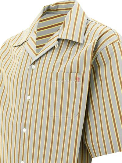 Shop Marni Poplin Striped Shirt In Grey