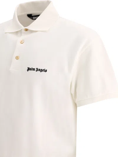Shop Palm Angels "classic Logo" Polo Shirt In White