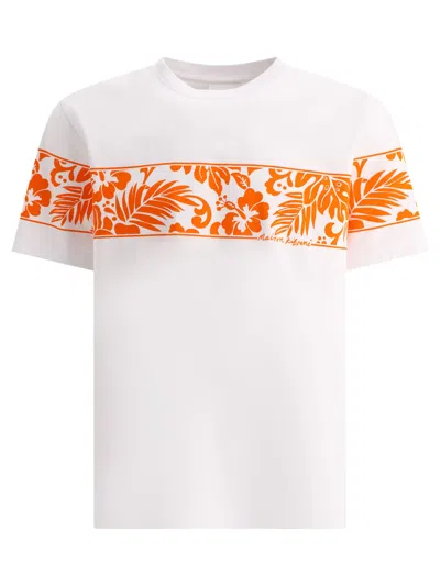 Shop Maison Kitsuné "tropical Band" T Shirt In White