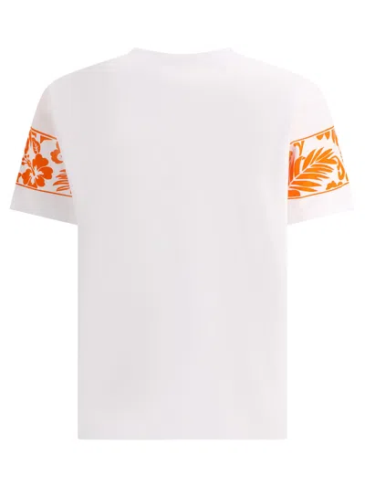 Shop Maison Kitsuné "tropical Band" T Shirt In White