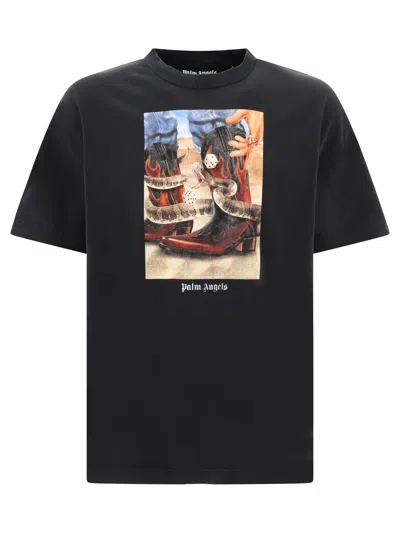 Shop Palm Angels "dice Game" T Shirt In Black