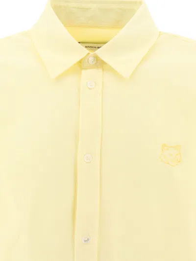 Shop Maison Kitsuné "contour Fox" Shirt In Yellow