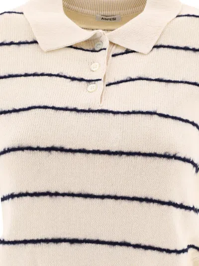 Shop Aspesi Striped Polo Shirt In White