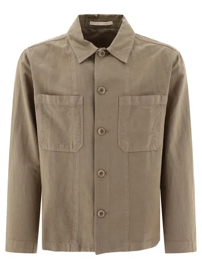 Shop Norse Projects "tyge" Overshirt Jacket In Beige