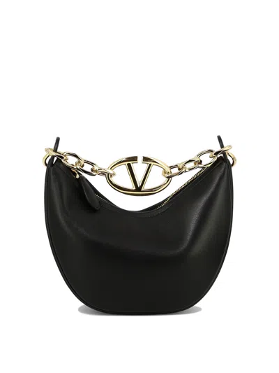 Shop Valentino Garavani "mini V Logo Moon" Shoulder Bag In 黑色的