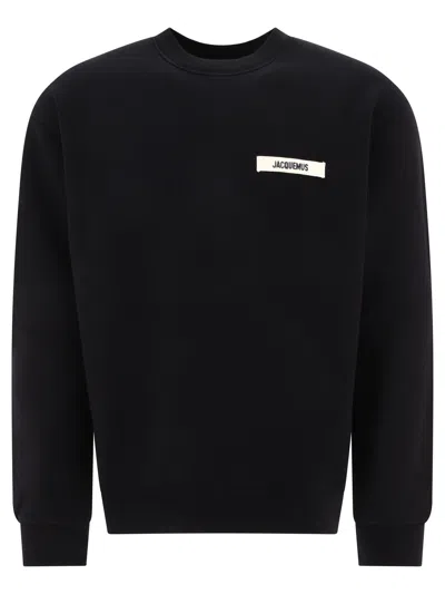 Shop Jacquemus "le Sweatshirt Gros Grain" Sweatshirt In 黑色的