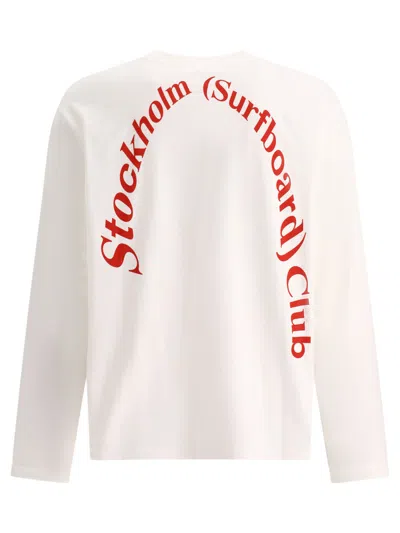 Shop Stockholm Surfboard Club "arch Logo" T Shirt In White