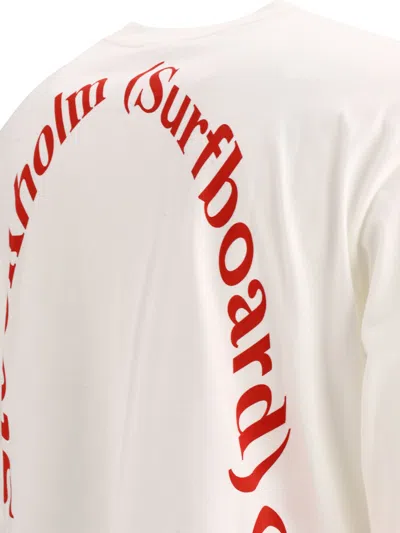 Shop Stockholm Surfboard Club "arch Logo" T Shirt In White