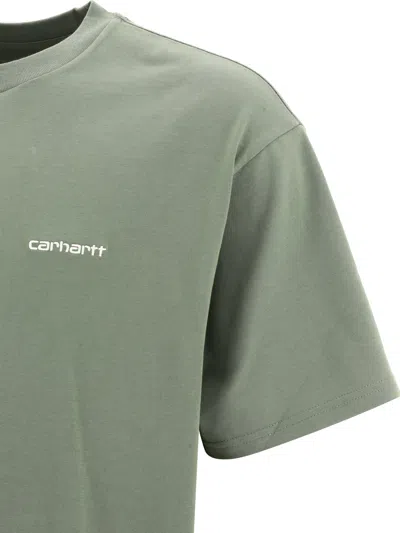 Shop Carhartt Wip "script Embroidery" T Shirt In Green