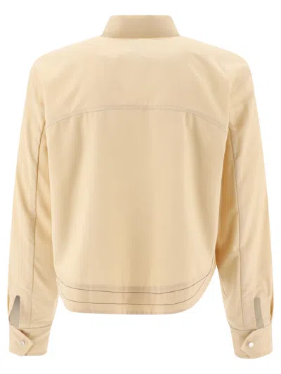 Shop Jean-luc A.lavelle Jean Luc A.lavelle "sintan" Overshirt Jacket In Beige