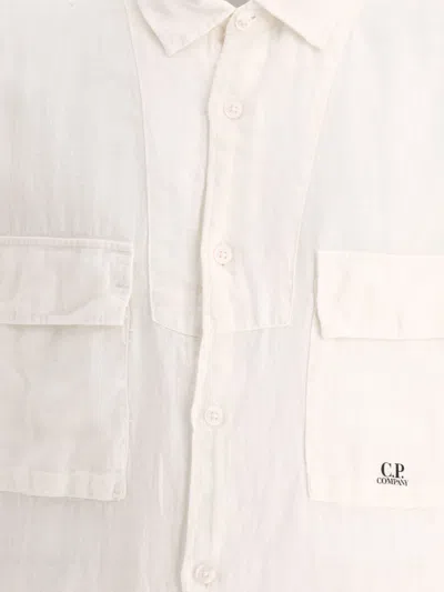 Shop C.p. Company Linen Shirt In White