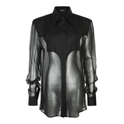 Shop Balmain Shirts Black