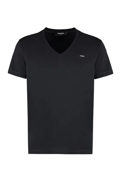 Shop Dsquared2 Logo Cotton T-shirt In Black