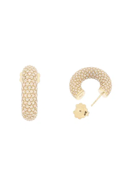 Shop Amina Muaddi Cameron Earrings In Oro
