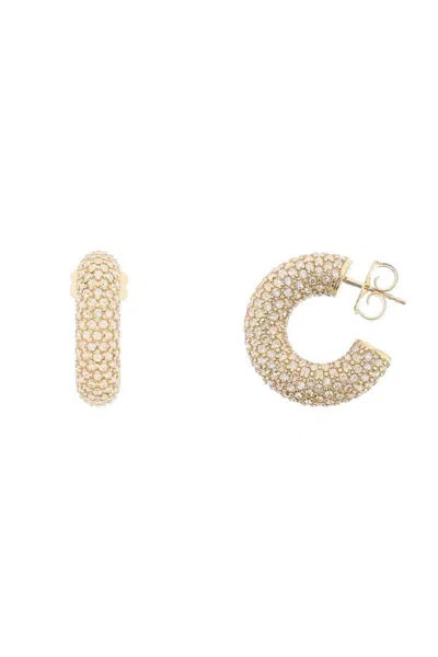 Shop Amina Muaddi Cameron Earrings In Oro