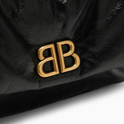 Shop Balenciaga Black Leather Small Monaco Bag With Chain