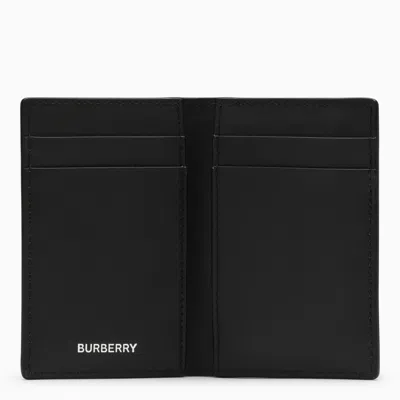 Shop Burberry Navy Blue Book Card Holder With Check Motif