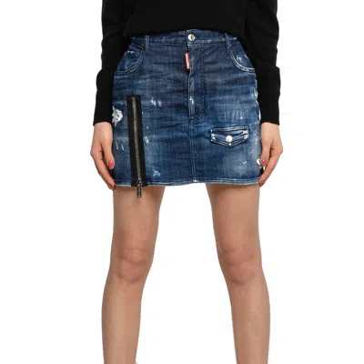 Shop Dsquared2 Denim Mini Skirt