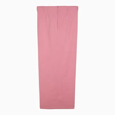 Shop Federica Tosi Pink Viscose Midi Skirt With Knot