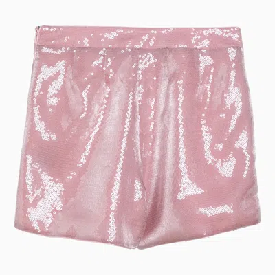Shop Federica Tosi Pink Shorts With Sequins