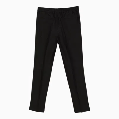Shop Fendi Black Cotton Blend Trousers