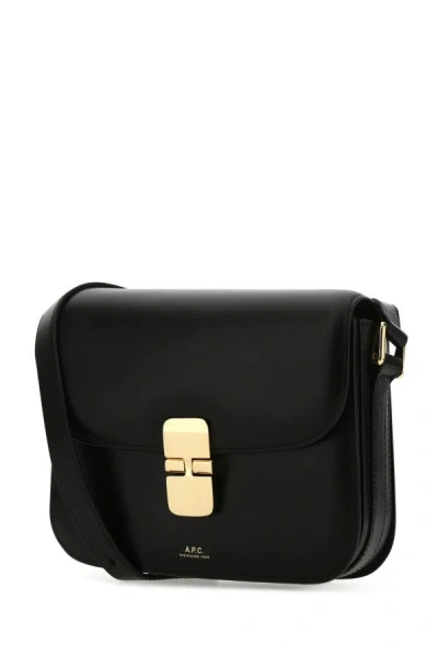 Shop Apc A.p.c. Woman Black Leather Small Grace Crossbody Bag
