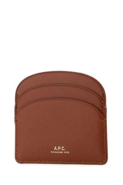 Shop Apc A.p.c. Woman Brown Leather Card Holder