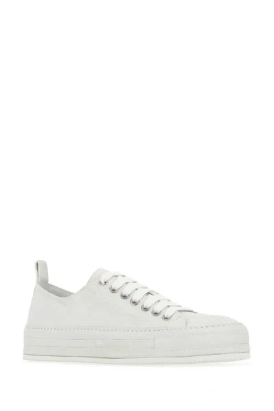 Shop Ann Demeulemeester Woman Embellished Leather Sneakers In White