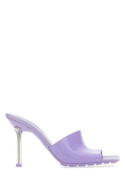 Shop Bottega Veneta Woman Lilac Pvc Stretch Mules In Purple