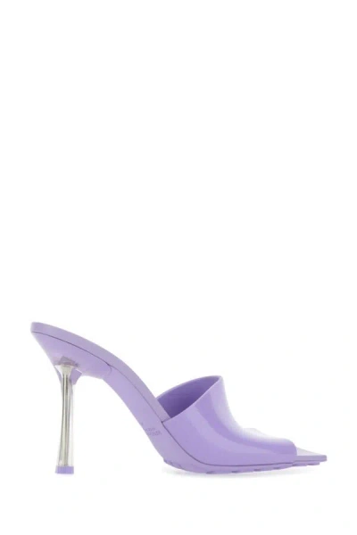 Shop Bottega Veneta Woman Lilac Pvc Stretch Mules In Purple