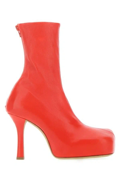 Shop Bottega Veneta Woman Red Nappa Leather Bold Boots